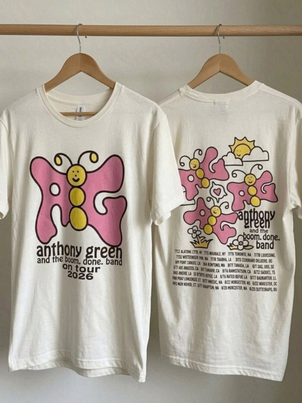 Anthony Green On Tour 2026 Butterfly T-Shirt Reprint